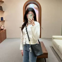 Tas TORY BURCH BLAKE GHW BLACK GRAINED BUCKET BAG 100% ORIGINAL 16X14X20CM