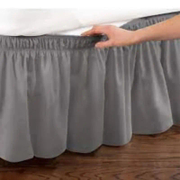 Bed Skirt Rumbai Polos Katun Penutup Kolong Kasur