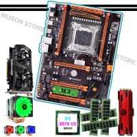 HUANANZHI deluxe X79 motherboard bundle Intel Xeon E5 2670 V2 2.5GHz with cooler 4*8G DDR3 1600 RECC GTX1050Ti 4G 240G NVME SSD