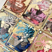 Self Made Dragon Ball Metal Card Anime Super Saiyan Series Tcg Signatur Card Goku Classic Toys Game Collection Gifts Cards