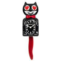 美國製 Kit Cat Klock 搖擺貓咪時鐘 特別版 紳士愛心眼 紅尾