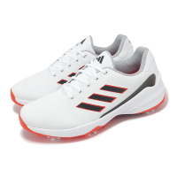 【adidas 愛迪達】高爾夫球鞋 ZG23 男鞋 白 黑 紅 輕量 皮革 避震 鞋釘 高球 運動鞋 愛迪達(HP2223)
