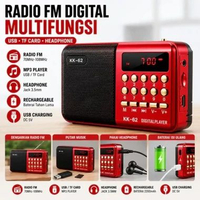 Radio FM Digital Speaker AUX TF Headphone Card Mini Radio Rechargeable Portable Multifunction FM Rad