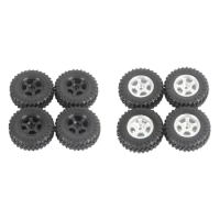 4PCS Metal Beadlock Wheel Rims Tires Tyre Set For XIAOMI JIMNY 1/16 RC Crawler Car Upgrade Parts Accessories