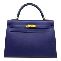【Hermes 愛馬仕】32CM KELLY 外縫線 EPSOM皮革 M3墨水藍金釦 /C刻(EPSOM皮革 /M3墨水藍金釦 /C刻)