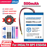 LOSONCOER 500mAh Battery For IHEALTH BP5 E5E45A BP7 141DF1 PL052535 Medical Battery