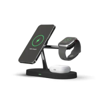 15W All-in-one Wireless Charging Stand With LED Light, Suitable for IPhone 12 Pro Max/Mini Charger, Suitable for Apple Watch 6