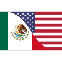 free shipping xvggdg 90x150cm mexico flag Banner mexico-USA Friendship Flag National flag mexico Decoration banner