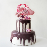 浪漫青春 粉色雙層假蛋糕模型櫥窗擺設 仿真生日蛋糕裝飾品定制