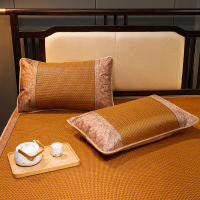 [Pair] Summer Mat Pillowcase Foldable Rattan Pair Of Single Adult 48*74 Cm