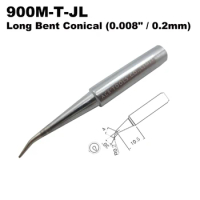 Soldering Tip 900M-T-JL Bent Conical 0.2mm for Hakko 936 907 Milwaukee M12SI-0 Radio Shack 64-053 Yihua 936 X-Tronics 3020 Iron