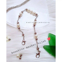 KONEKTOR MASKER MUTIARA / KONEKTOR MASKER / pengait masker hijab / pengait masker / tali masker 9