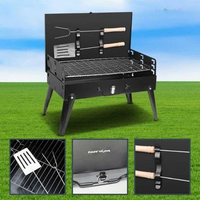 TaffHOME Alat Panggang Arang BBQ Outdoor Grill Stove Lipat Portable Dengan Spatula & Garpu Cocok Unt