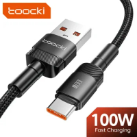 Toocki 100W USB Type C Cable Fast Charging USB C Charger 7A Data Cord Cable For Huawei P40 P30 Realme Oppo Oneplus Poco 3M