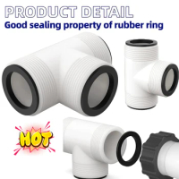 Pool Hose Extender with 3 L Rings Pool Pump Hose Tee T-Joint Connector Above Ground Pool Hose Connector for Intex Coleman Pool