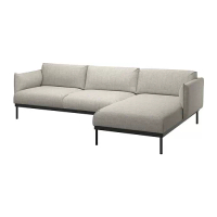 ÄPPLARYD 三人座沙發附躺椅, lejde 淺灰色, 290x93x47 公分