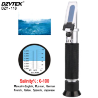 DZYTEK Refractometer Saltwater Aquarium Seawater Pool Salinity Tester ATC Handheld Hydrometer Specific Gravity Salinity Meter