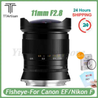 TTArtisan 11mm F2.8 Full Fame Fisheye Lens Full Frame Manual Focus For For Canon EF 5D4 5D3 80D 650D Nikon F D850 D810 D7200 D3