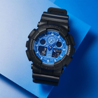 CASIO 卡西歐 G-SHOCK 藍色變形蟲系列手錶 送禮首選 GA-100BP-1A