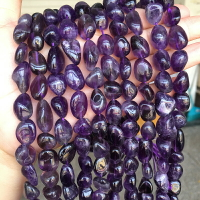 天然紫水晶不規則 隨形不定形 散珠 天然石原礦拋光 半成品 DIY