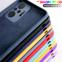 Original Liquid Silicone Shockproof Phone Case For Xiaomi Poco X3 Pro F3 GT X3 NFC M3 F2 M4 Pro Soft Protective Cute Back Cover