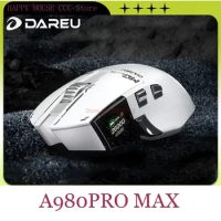 Dareu A980Pro Max Wireless Mouse Nearlink TFT Screen Three Modes PAW3395 Sensor Low Latency Gaming Mouse Magnesium Alloy key Mac