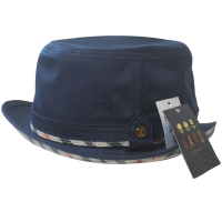 DAKS 品牌格紋滾邊造型遮陽帽(深藍/格紋系)