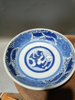 日本回流瓷器古董江戶時期老青花盤缽，保真包老，清代老青花瓷器