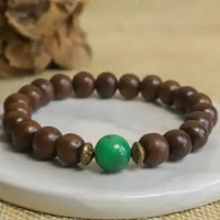 Gelang Kayu Gaharu ASLI Kalimantan mix Batu Akik Kristal Giok Hijau Original