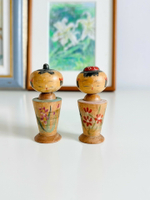 一對小號日本昭和 kokeshi木芥子木偶娃娃置物擺飾