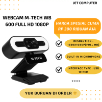 Webcam M-Tech Wb600 1080p Full HD with Ring Light & Microphone