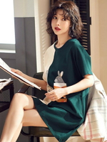 睡衣 夏季純棉薄款學生可愛全棉連身裙子家居服夏天睡衣春秋 瑪麗蘇精品鞋包