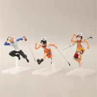 Anime One Piece Monkey D Luffy Portgaz D Ace Sabo PVC Action Figure Statue Collectible Doll Figurine Model Toys Kids Gifts