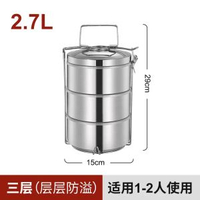 304不鏽鋼保溫飯盒保溫提籃密封多層便攜便當盒學生餐盒圓保鮮盒