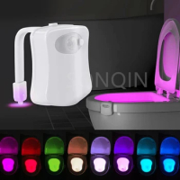 Smart PIR Motion Sensor Toilet Seat Night Light 8/16 Colors Waterproof Backlight For Toilet Bowl LED Lamp WC Toilet Light
