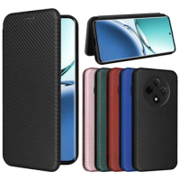 For OPPO A3 Pro 5G Luxury Flip Carbon Fiber Skin Magnetic Adsorption Protective Case For OPPO A3 Pro 5G Phone Bags