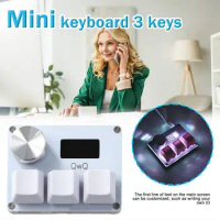 Black/White SayoDevice OSU O3C Rapid Trigger Hall Switches Wooting Magnetic Keyboard With Knob Screen Copy Paste 3Key