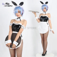 Ram Rem Bunny Cosplay Sexy Costume Lamb Re:Life In A Different World From Zero Bunny Girl Black Sexy Halloween Party Girl Dress