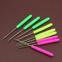 2026 Colorful Plastic Handle Awl DIY Hand Sewing Punch Needle Leather Craft Tool