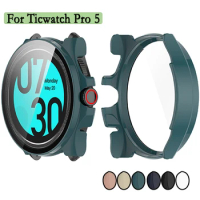 For Ticwatch Pro 5 Tempered Film+PC Cover Watch Case Bumper Tempered Case Screen Protector Garmin watch Serier