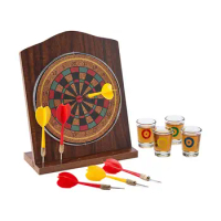 Dart Board Game Miniature Desk Top Darts with 6 Darts Target Boards for Adults