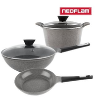【NEOFLAM】Venn系列 鍋具3件組(24cm湯鍋+24cm平底鍋+30cm炒鍋)