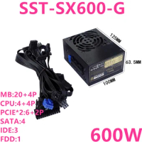 New Original PSU For SilverStone SFX 80plus Gold Game Mute Power Supply 600W 500W Power Supply SST-SX600-G SST-SX500-LG
