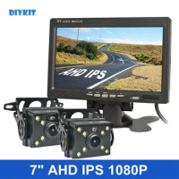 DIYKIT 7inch AHD IPS Backup Car Monitor Waterproof LED Night Vision 1080P AHD Rear View Car Camera for Bus Houseboat Truck