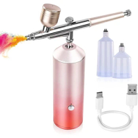 Oxygen Injector Mini Air Compressor Kit Air-Brush Paint Spray Gun Airbrush For Nail Art Tattoo Face Nano Fog Mist Sprayer