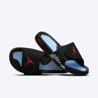 【NIKE 耐吉】Jordan Hydro V Retro 男 運動拖鞋 涼拖鞋 喬丹 魔鬼氈 黑紅(555501-061)
