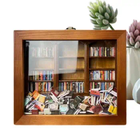 Tiny Library Anti-Anxiety Bookshelf Wooden Bookshelf Display Cabinet Shaking Stress Reliever Bookshelf Birthday Book Lover Gift