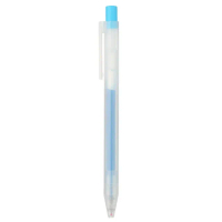 【MUJI 無印良品】自由換芯按壓滑順膠墨筆/水藍0.5mm