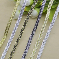 5m Gold Silver Lace Trim Cotton Fabric 7mm Wide Centipede Braided Lace Ribbon DIY Garment Sewing Accessories Wedding Home Crafts