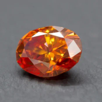 Moissanite Colored Stone orange Color Oval Cut with GRA Report Lab Grown Gemstone Jewelry Making Materials Diamond Free Shipping
